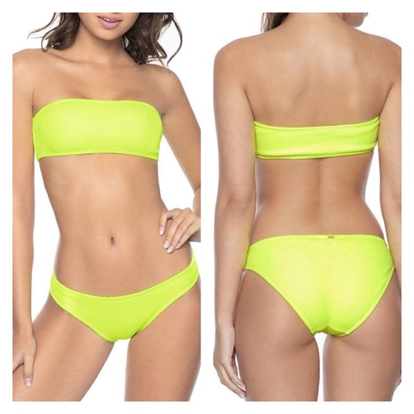 Pilyq Other - PILYQ PINEAPPLE TUBE BANDEAU NWT Bikini SET Small